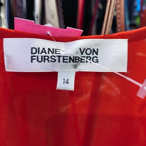 Diane Von Furstenberg Red Silk Faux Wrap Dress - Picture 4 of 4